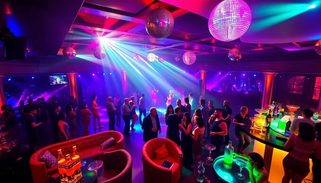 Club sxm nightlife scene featuring vibrant dance floor, elegant decor.