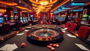 Engaged players enjoying various Netwin casino games at a vibrant gambling environment.