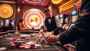 Experience the thrill of gaming at https://luck8.name/ with enthusiastic players at a luxurious casino table.