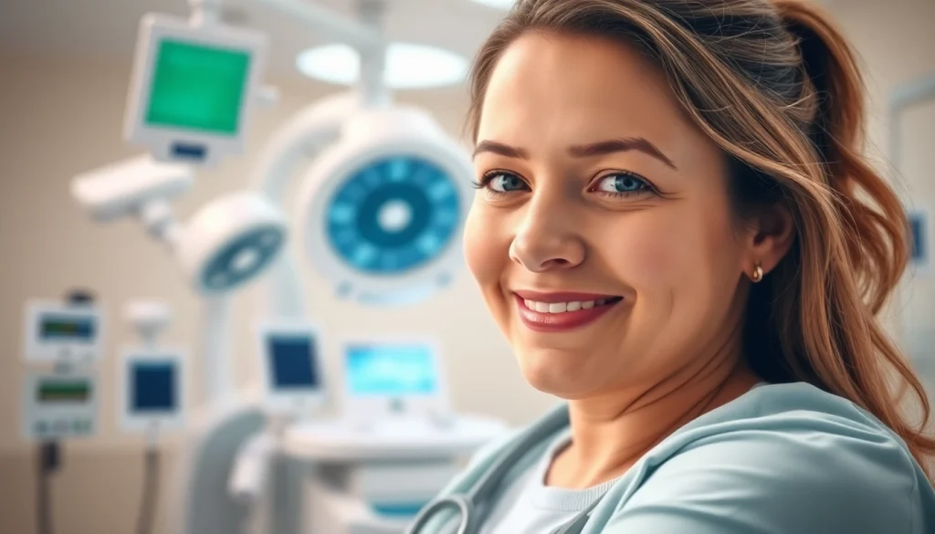 Highlight a nurse providing care in a warm hospital room at https://tweestedenziekenhuis.nl.