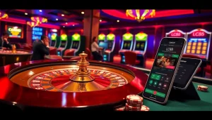 Experience the thrill of online gambling at trang chu lc88, featuring luxurious casino elements.