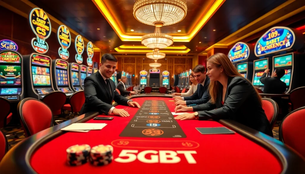 Experience thrilling gameplay at 5GBET with engaging live dealer blackjack and vibrant slot machines.