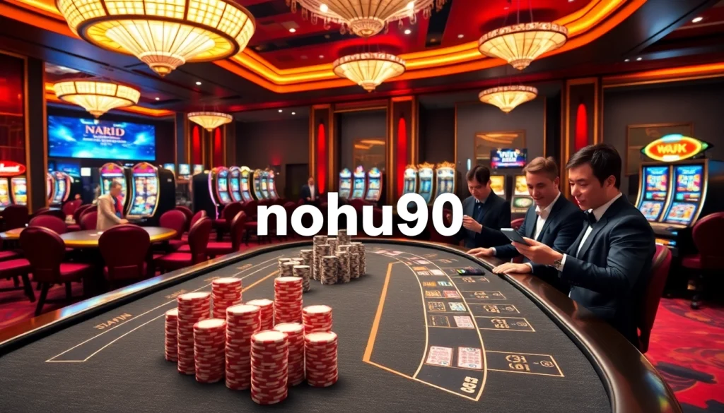 Players enjoying a variety of games at nhà cái nohu90, showcasing a vibrant online gambling experience.