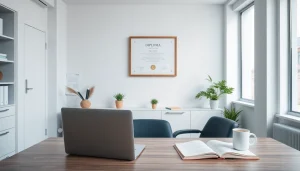 Engaging office scene for Diploma kopen hbo consultation with modern decor.