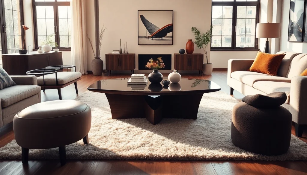 Το τραπεζι σαλονιού Noguchi διακοσμεί έναν ζεστό και σύγχρονο χώρο.