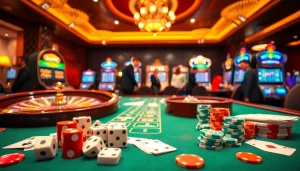 Experience thrilling toto togel action at an elegant casino table with vibrant chips and cards.