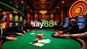 Experience thrilling betting action at say88's luxurious casino tables and vibrant slot machines.