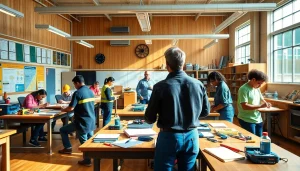 Students engaged in hands-on learning at a Trade School In Tennessee, showcasing practical skills