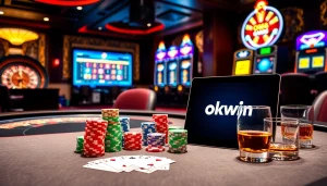 Experience the excitement of Okwin gaming with a vibrant casino atmosphere and modern betting setups.