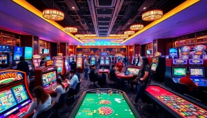 Dynamic online casino scene at Nhà cái GG88 with players enjoying vibrant games.