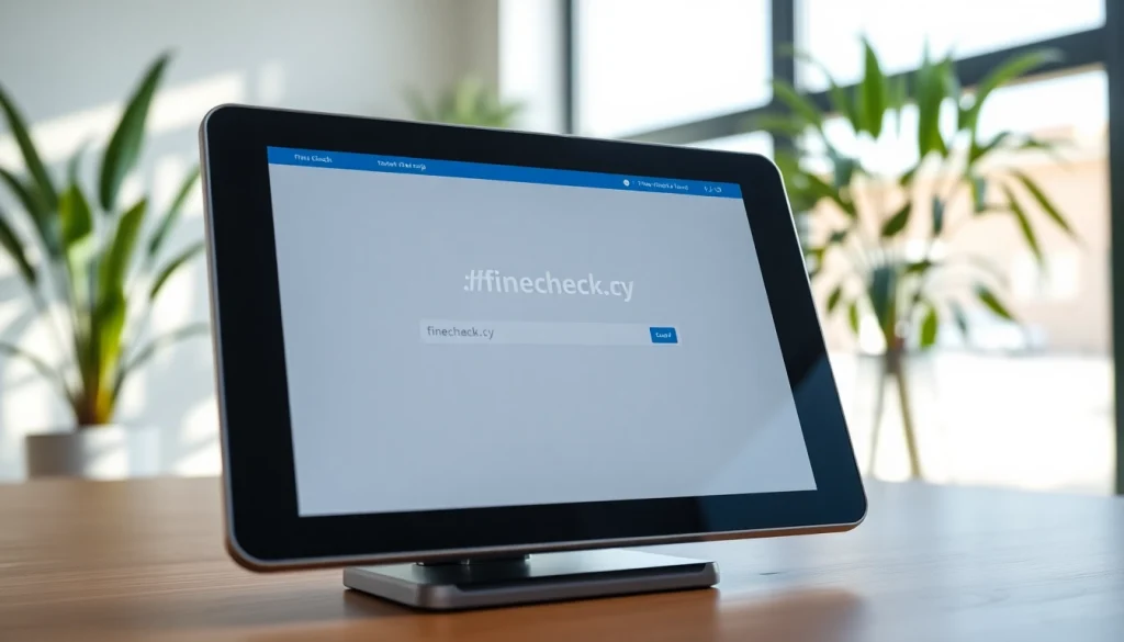Check traffic fines efficiently using https://finecheck.cy in a modern office setting.