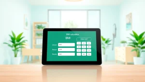 Calculate BMI using an interactive digital interface in a modern healthcare setting.