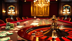 Experience the thrill of a casino gaming table with vibrant chips and cards, featuring s8 technology subtly.