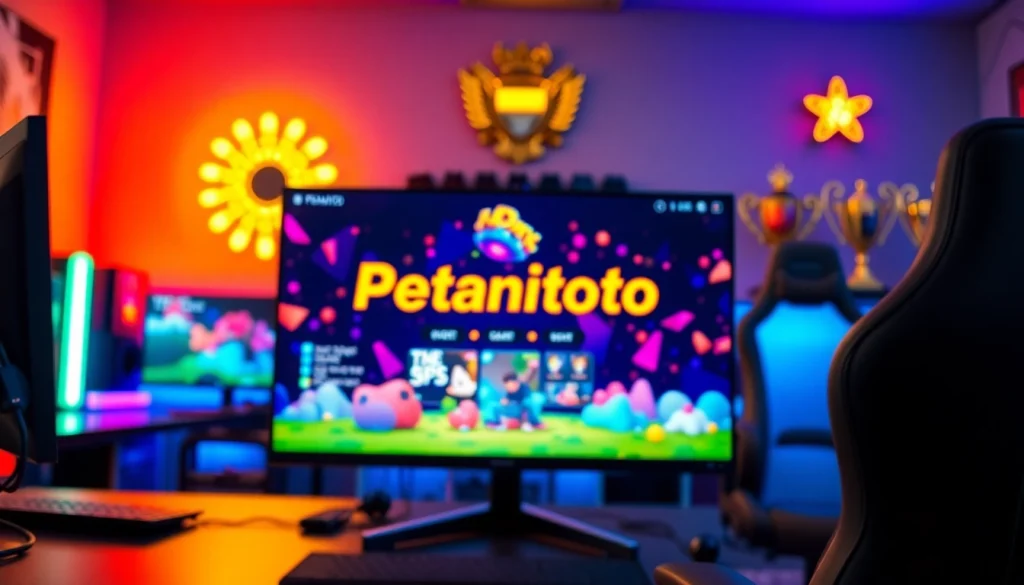 Menampilkan pengalaman gaming petanitoto yang menarik dengan grafis warna-warni.