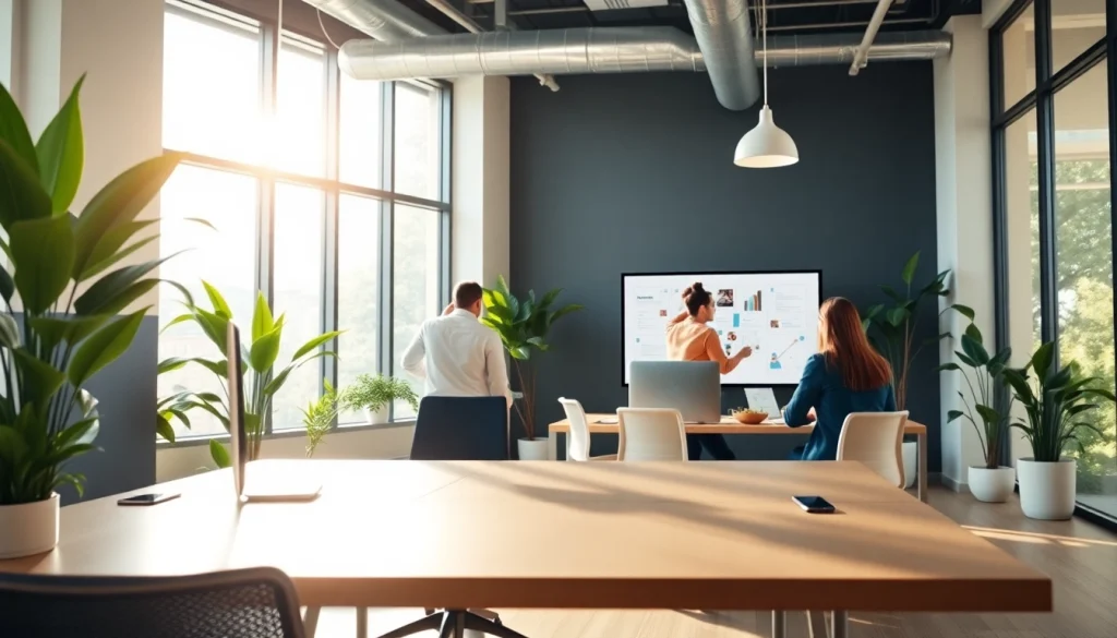 Showcase of an Agency office with a modern workspace and team collaboration.