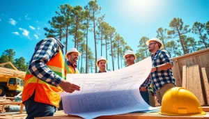 Construction workers engaging at a site representing the construction association south carolina.