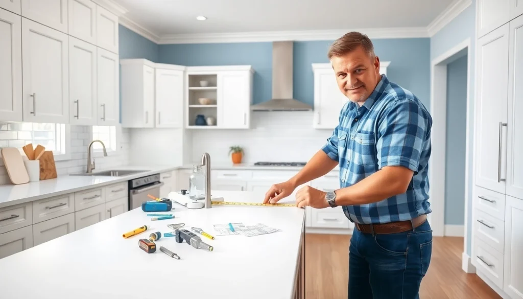 Transform your Home renovation with expert craftsmanship visible in a modern kitchen.