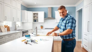 Transform your Home renovation with expert craftsmanship visible in a modern kitchen.