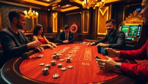 Experience S8 mobile integration at an upscale blackjack table in a vibrant casino.