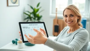 Calculate your metabolic age calculator in a vibrant home office setting, showcasing user engagement.