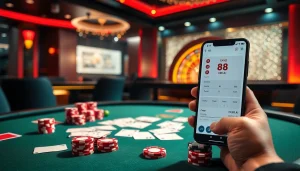 Experience the excitement of gambling at XX88.AI with vibrant poker chips and a modern roulette wheel.