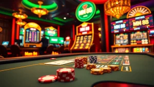 MM 88 players engaging in exciting casino games at a vibrant table.