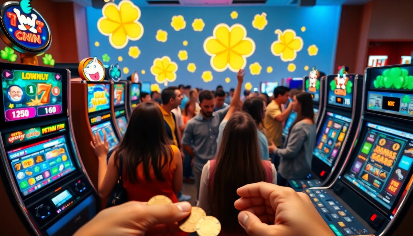 Menggambarkan petanitoto dengan pemain bahagia di lingkungan bermain game slot online.