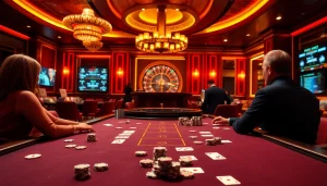 Baccarat players strategizing their bets at the luxurious table on https://xx88.us/ casino.