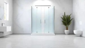 Duschkabine 90x90 in modernem, stilvollem Badezimmer mit eleganten Details.