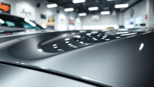 Protection against scratches with paint protection film near me on a modern vehicle.