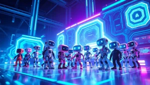 Dynamic interaction with character AI NSFW in a vibrant digital landscape.