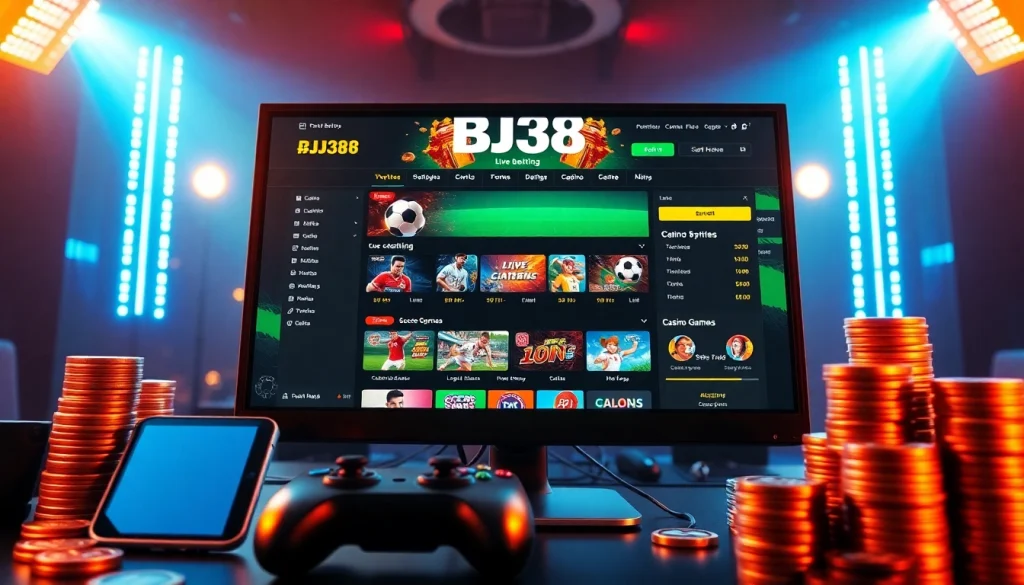 BJ38 online betting platform interface showcasing vibrant games and user-friendly design.