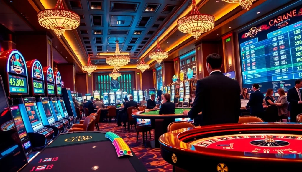 Players enjoying their gaming experience at Onicplay's vibrant casino amidst luxury and excitement.