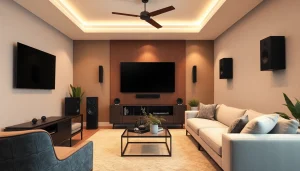 Premium audio/video installations near Nash, TX enhancing a modern living room.