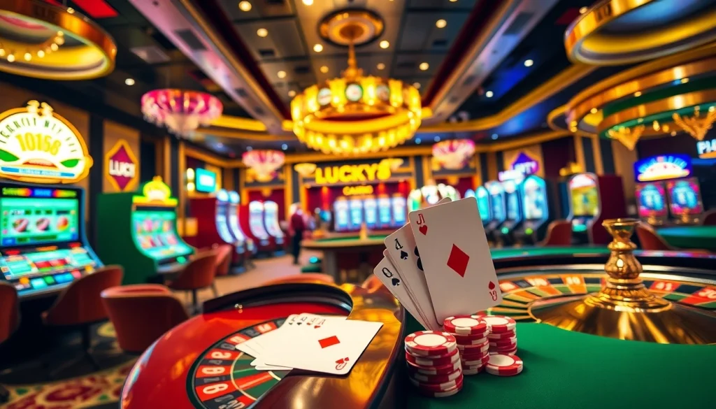 Trải nghiệm cảm giác cá cược tại LUCK8 và LUCKY8 với bàn casino sinh động và các yếu tố trò chơi hấp dẫn.