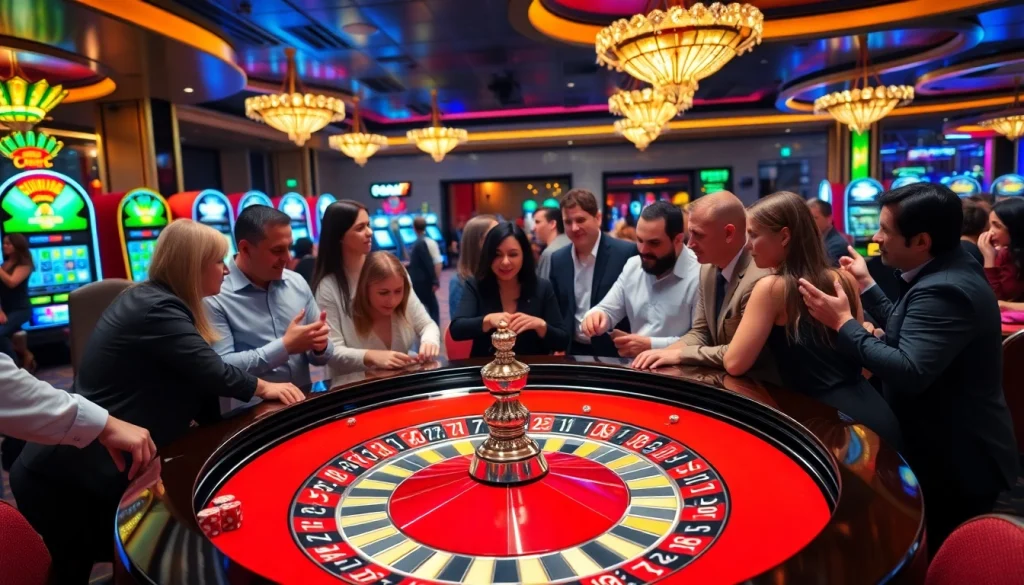 Betting excitement at a casino with ty so 7m results displayed, showcasing roulette and poker action.