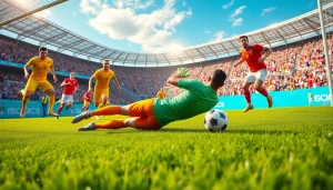 Witness a thrilling soccer moment as บอล-วัน-นี้ comes alive with a goalkeeper's daring save.