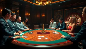 Experience thrilling moments at Onicplay with vibrant casino action, poker chips, and elegant gaming tables.
