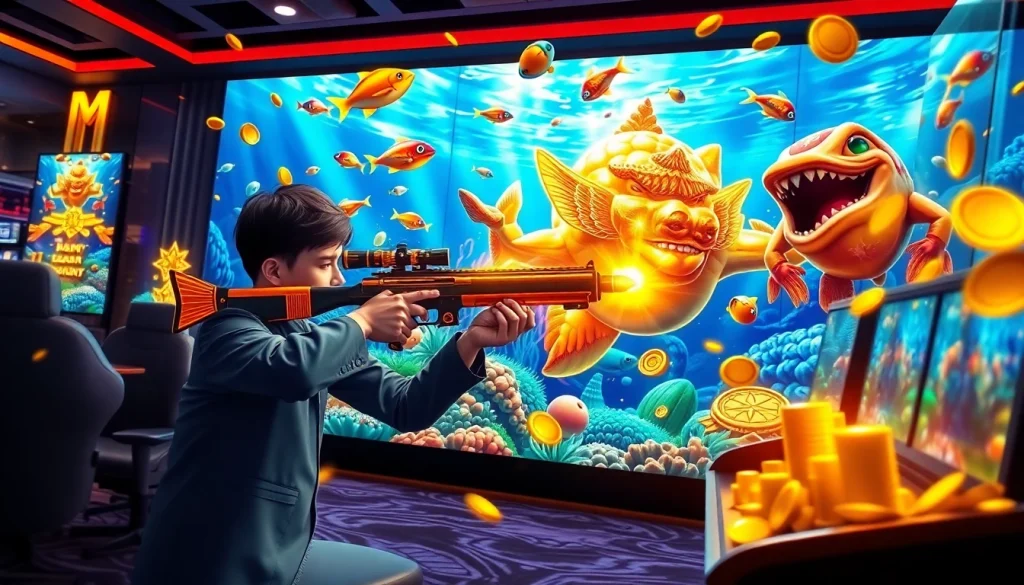 Bắn cá hoàng kim showcases thrilling underwater action with vibrant graphics, attracting eager players.