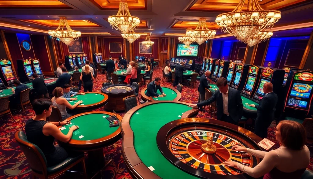 Experience the luxury of Nhà cái QQ88 with vibrant casino games and excited gamblers.