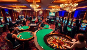 Experience the luxury of Nhà cái QQ88 with vibrant casino games and excited gamblers.