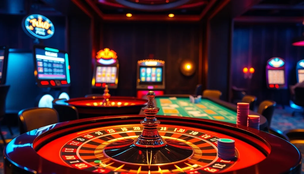 Exciting casino action showcasing a roulette table and poker game, hinting at hidden wiki dark web gaming.