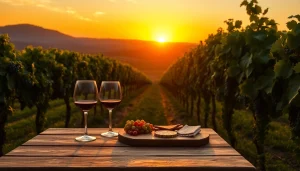 Enjoying a picturesque wine tasting in Sacramento Wineries with vibrant vineyards.