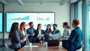 Learn how to Find competitor customer list with business professionals analyzing data in an office.