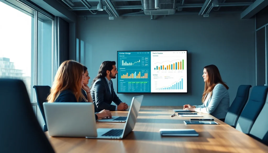 Engaged team utilizing competitive intelligence for sales in a modern office setting.