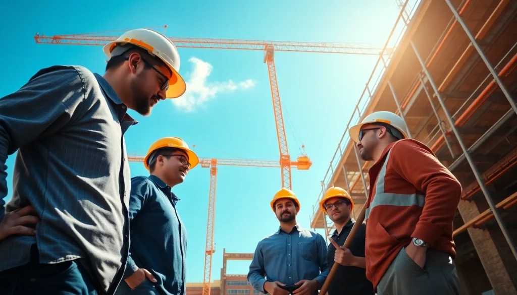 New Jersey Commercial General Contractor overseeing energetic construction at a busy site.