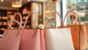 명품 이미테이션 가방을 우아한 부티크에서 전시하여 세련된 매력을 드러냅니다.