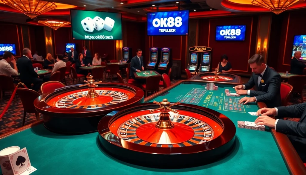 A thrilling casino experience at https://ok88.tech/, featuring roulette and intense gameplay.