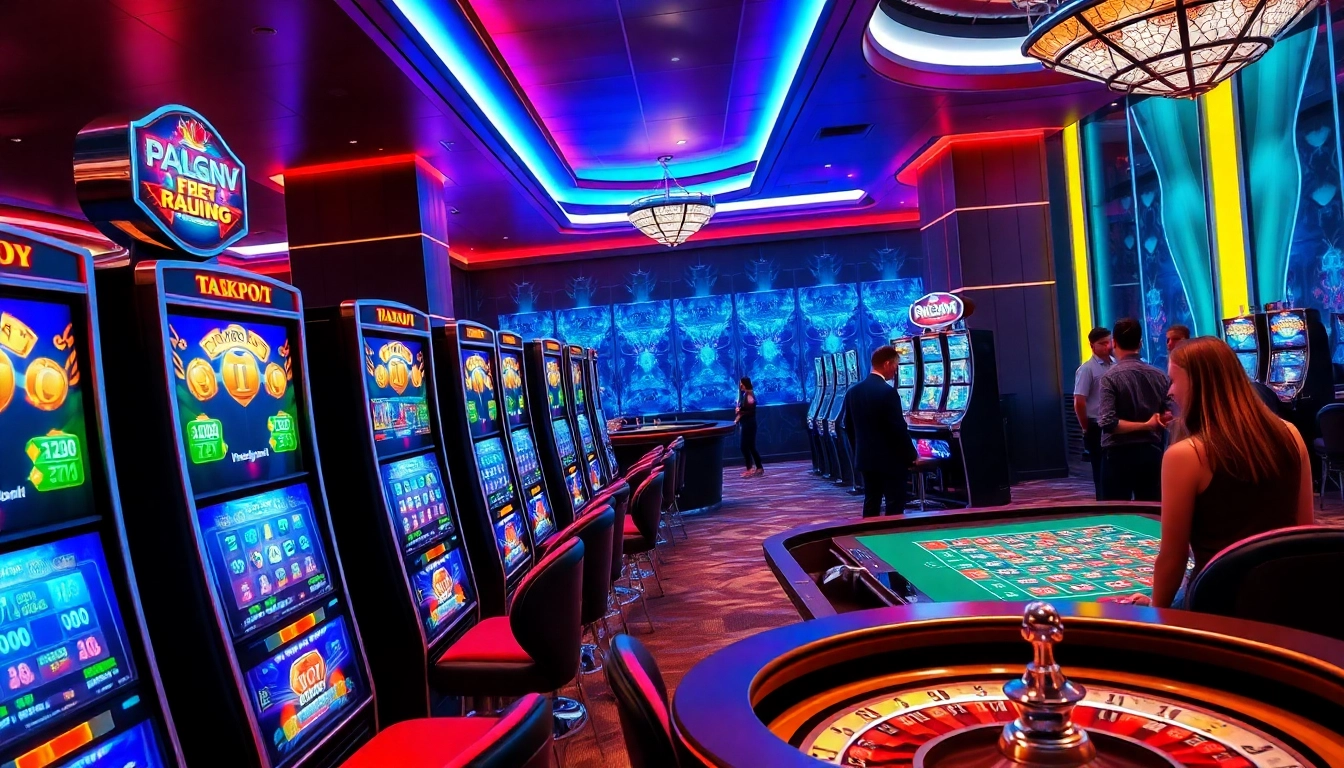 Rasakan aksi slot pulsa yang mendebarkan dalam suasana kasino mewah dengan pemain yang terlibat.