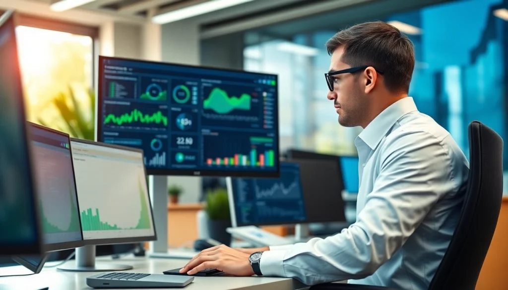 Analyze data using Automated Underwriting Software in a modern office environment.